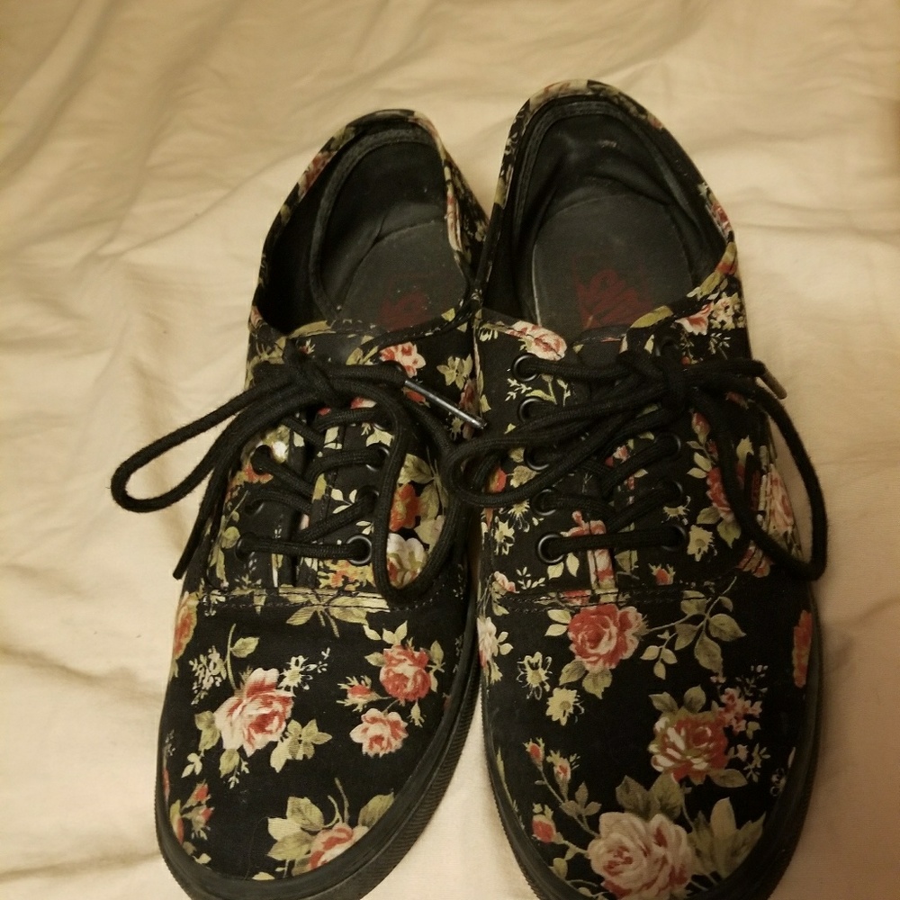 Rose pattern vans
